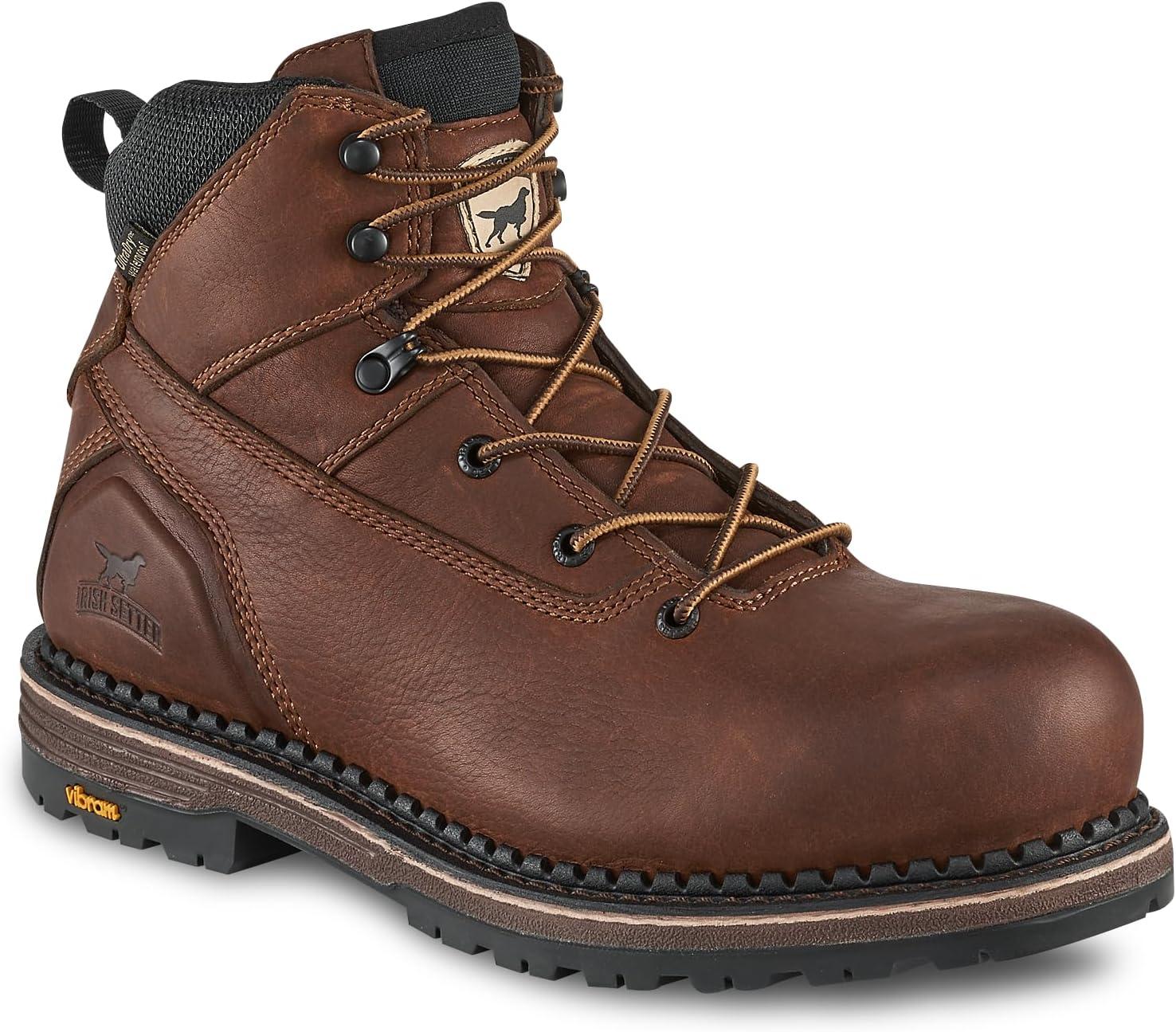 imageIrish Setter Edgerton Mens 6quot Waterproof NonMetallic Safety Toe Work BootBrown