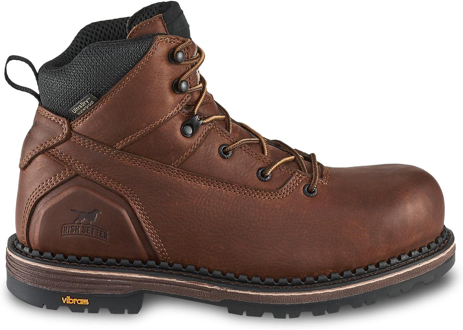 imageIrish Setter Edgerton Mens 6quot Waterproof NonMetallic Safety Toe Work BootBrown