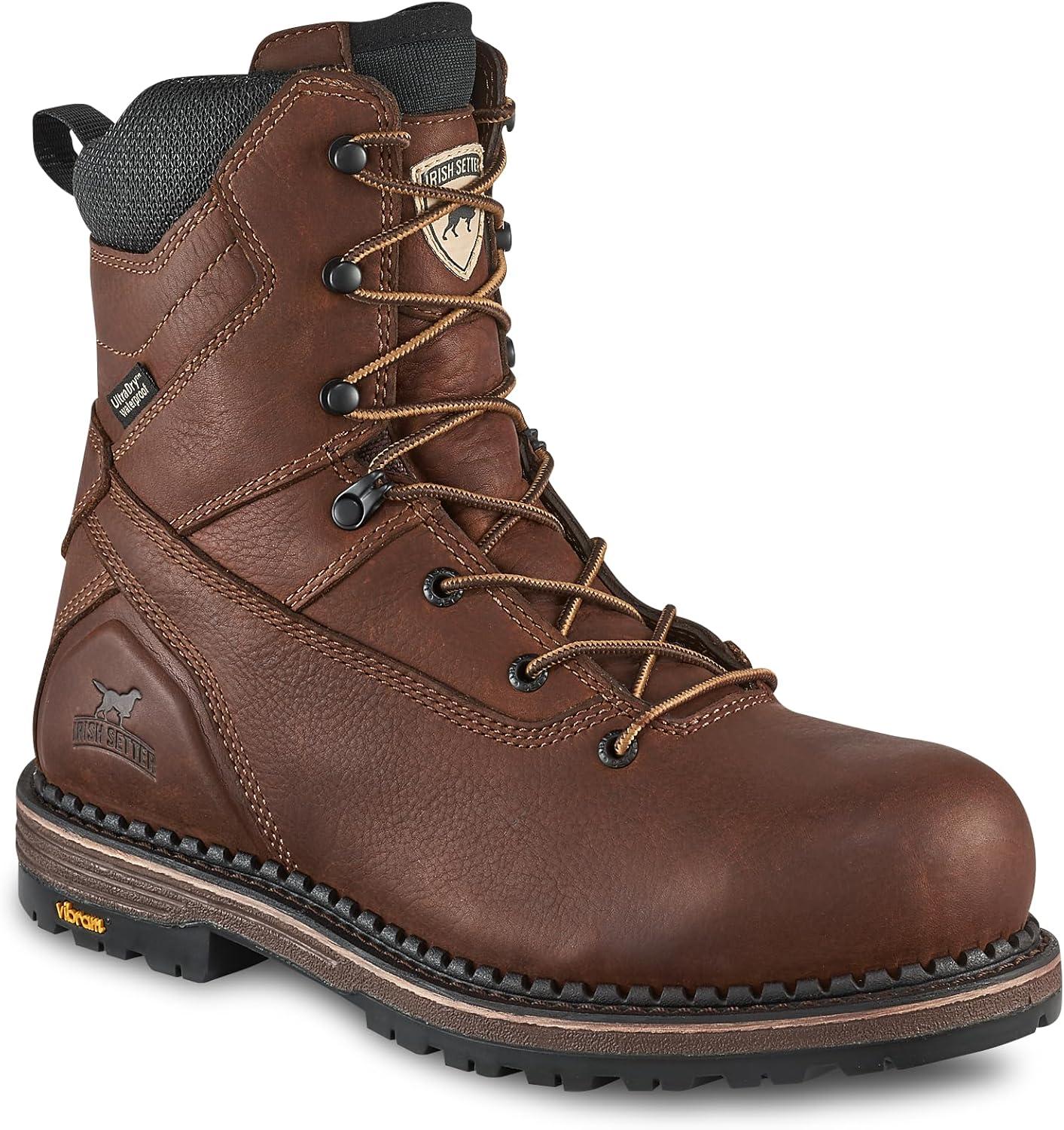 imageIrish Setter Edgerton Mens 8quot Waterproof NonMetallic Safety ToeBrown