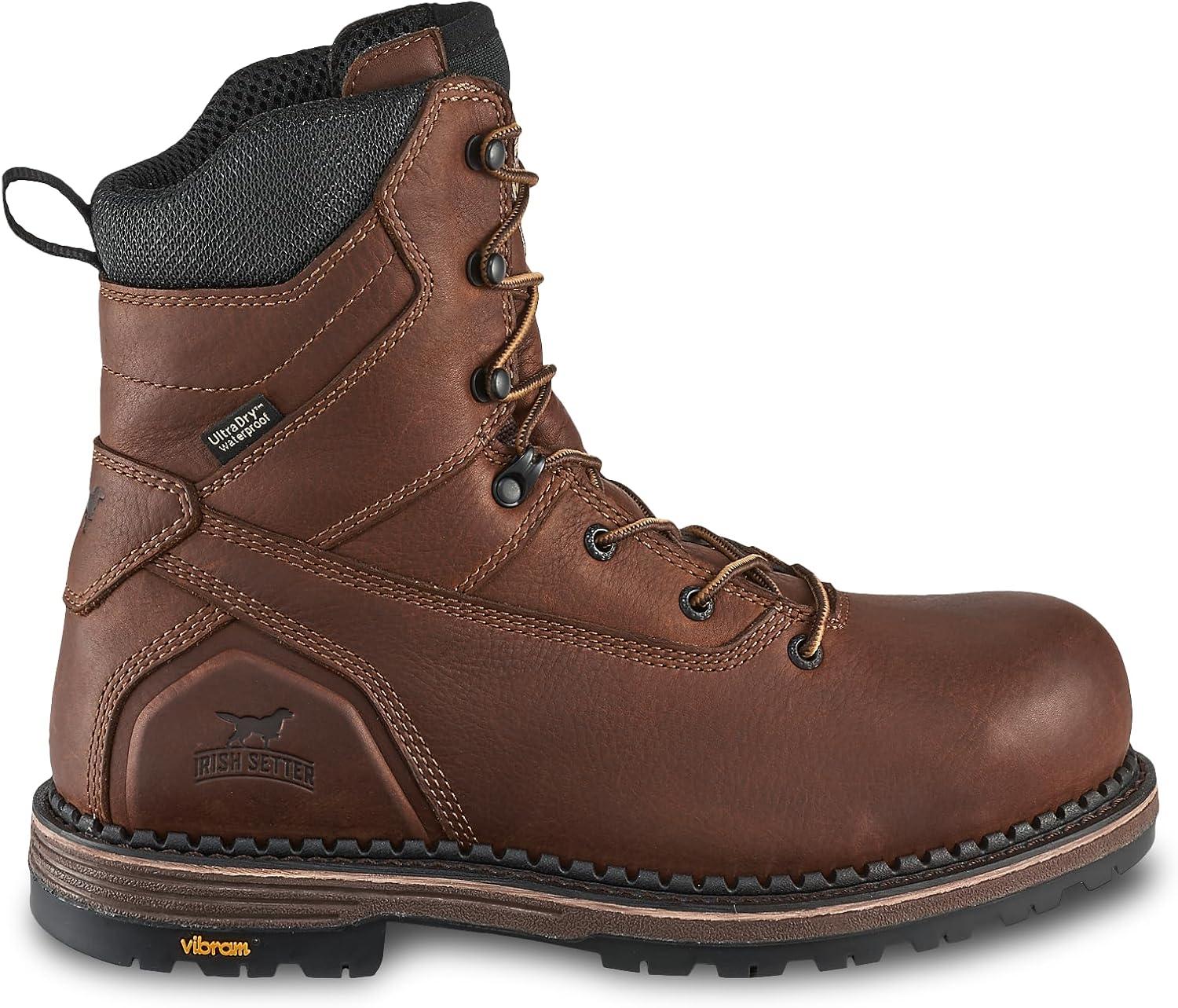 imageIrish Setter Edgerton Mens 8quot Waterproof NonMetallic Safety ToeBrown