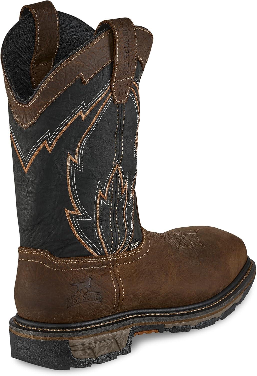 imageIrish Setter Marshall Mens 11quot Waterproof NonMetallic Safety Toe Work BootBrownBlack