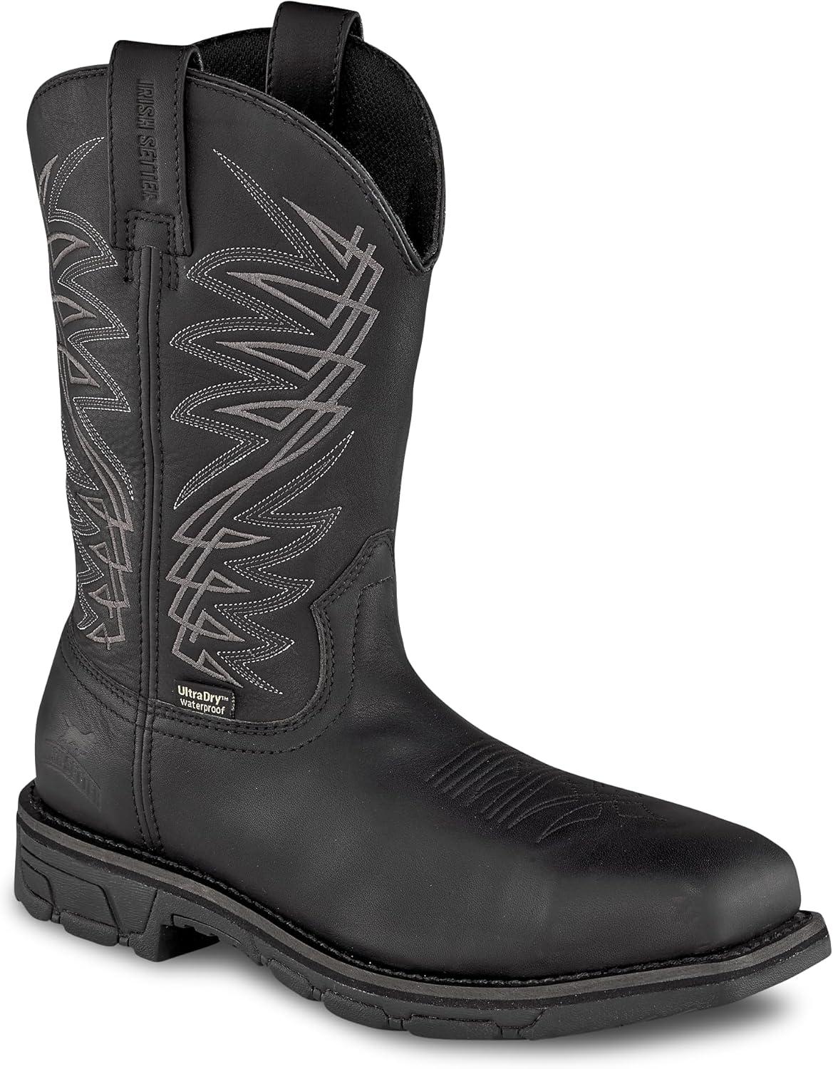 imageIrish Setter Marshall Mens 11quot Waterproof Steel Safety Toe PullOn Work BootBlack