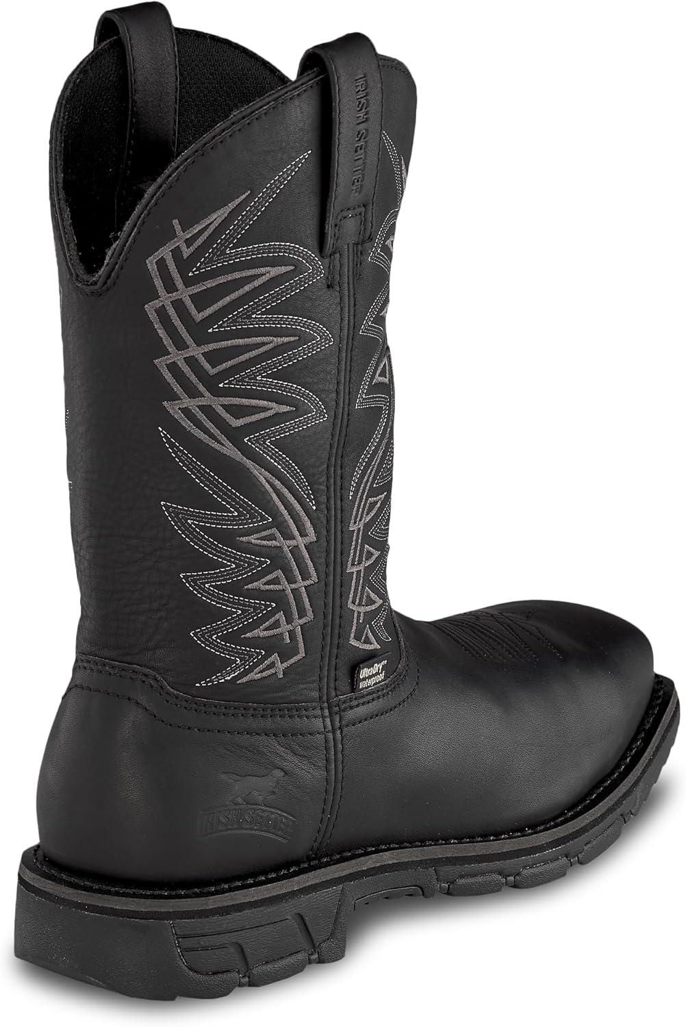 imageIrish Setter Marshall Mens 11quot Waterproof Steel Safety Toe PullOn Work BootBlack