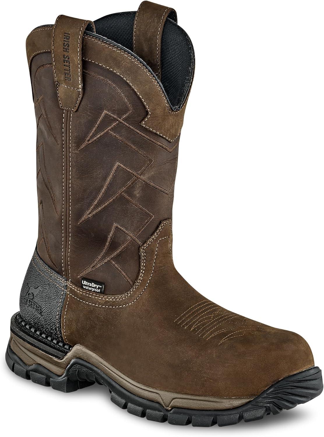 imageIrish Setter Two Harbors Mens 11quot Waterproof NonMetallic Safety Toe Work BootBrown