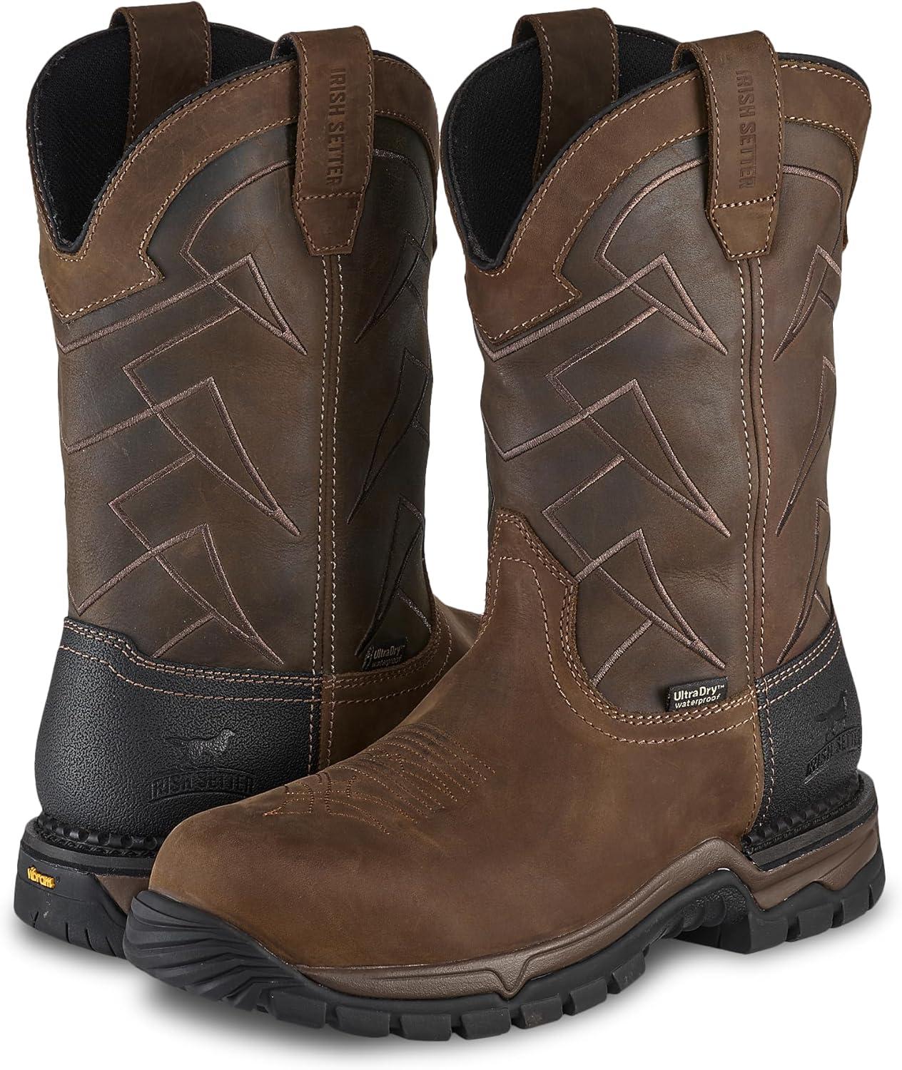 imageIrish Setter Two Harbors Mens 11quot Waterproof NonMetallic Safety Toe Work BootBrown