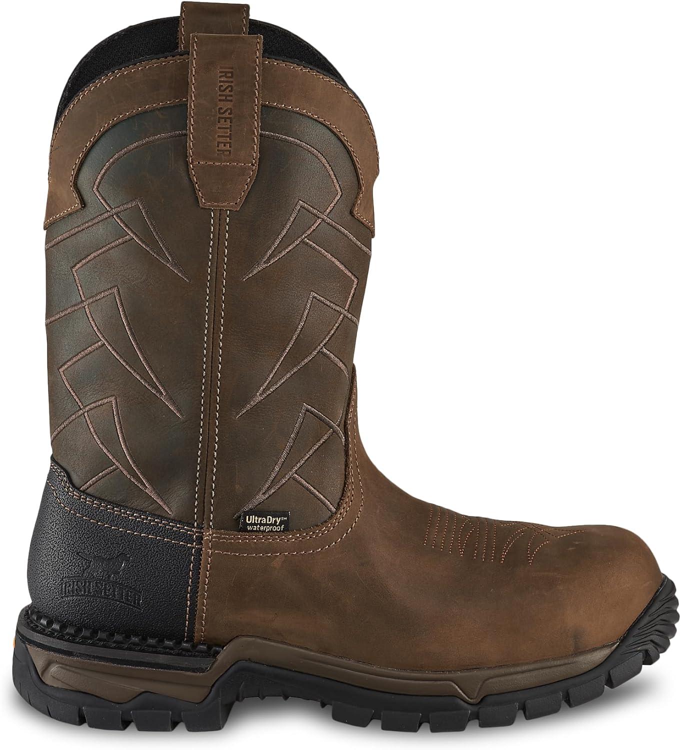 imageIrish Setter Two Harbors Mens 11quot Waterproof NonMetallic Safety Toe Work BootBrown