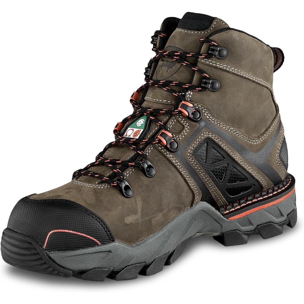 imageIrish Setter Crosby Mens 6quot Waterproof NonMetallic Safety Toe CSA Work Boot GrayGrey