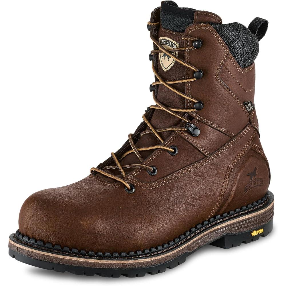 imageIrish Setter Edgerton Mens 8quot Waterproof NonMetallic Safety ToeBrown