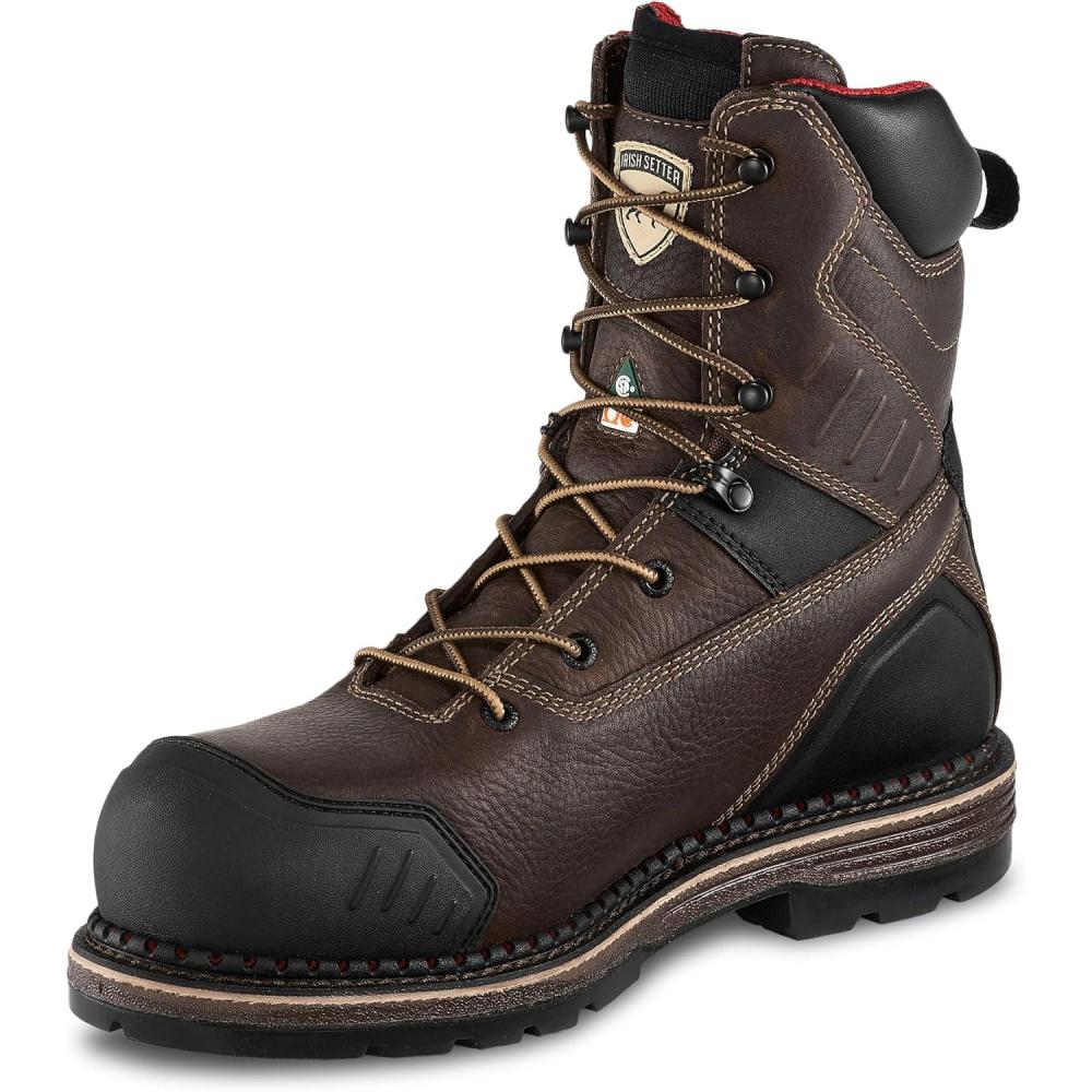 imageIrish Setter Edgerton XD Mens 8quot Waterproof NonMetallic Safety Toe CSA Work BootBrown