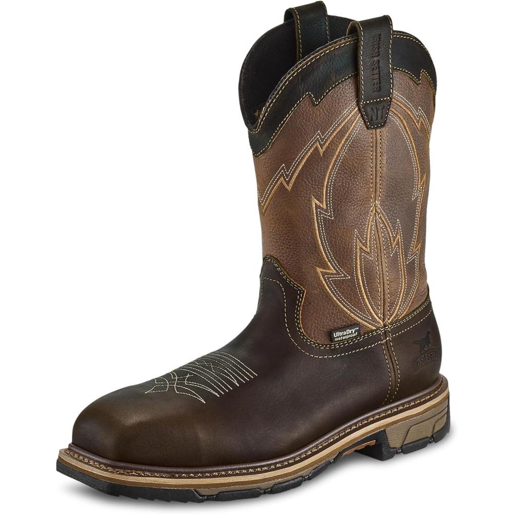 imageIrish Setter Marshall Mens 11quot Waterproof NonMetallic Safety Toe Work BootBrown