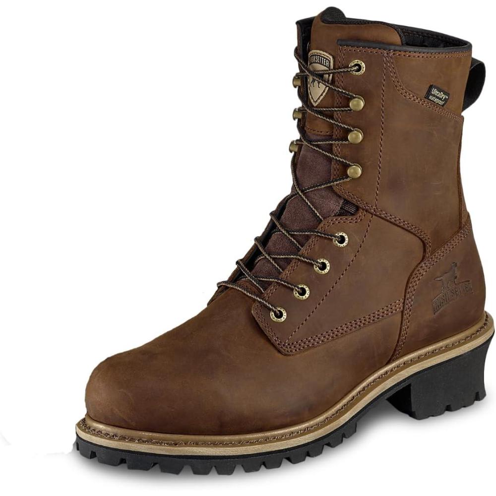 imageIrish Setter Mesabi Mens 8quot Waterproof Insulated 600g Steel Safety Toe Logger BootBrown