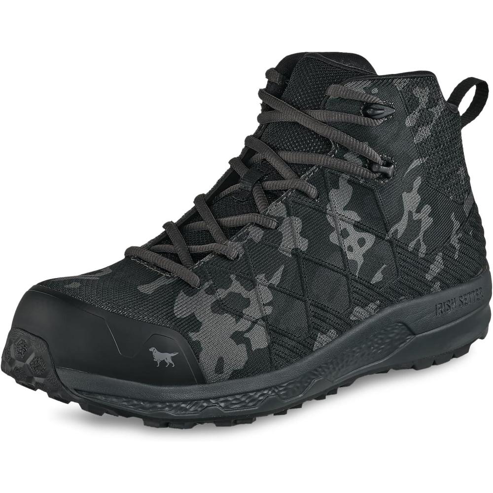 imageIrish Setter Nisswa Mens 5 Slip Resistant NonMetallic Safety Toe Work BootBlackGrey