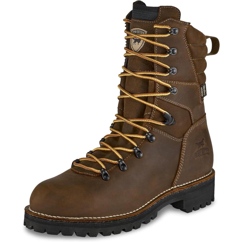 imageIrish Setter Shorewood Mens 9quot Waterproof Steel Safety Toe Logger Work BootBrown