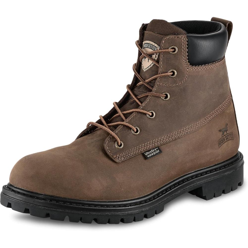 imageIrish Setter Hopkins Mens 6quot Waterproof Aluminum Safety Toe Work BootBrown