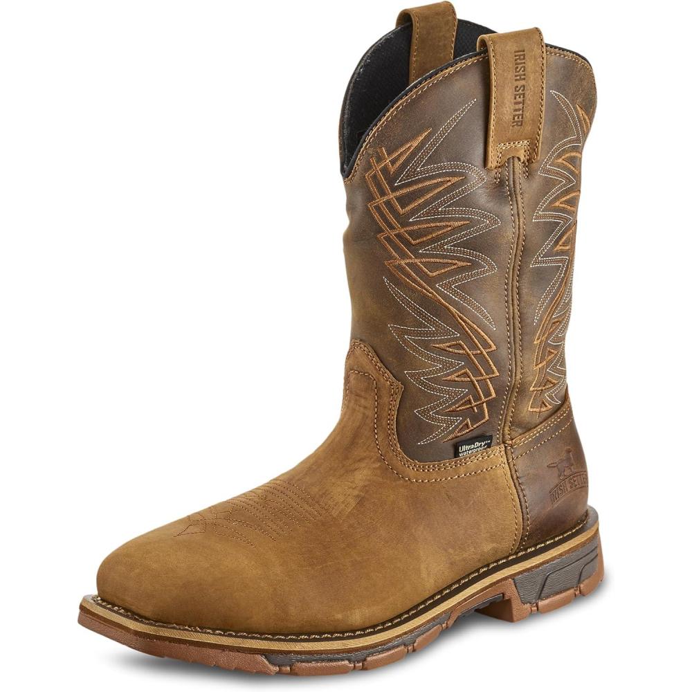 imageIrish Setter Marshall Mens 11quot Waterproof Soft Toe PullOn Work BootBrown