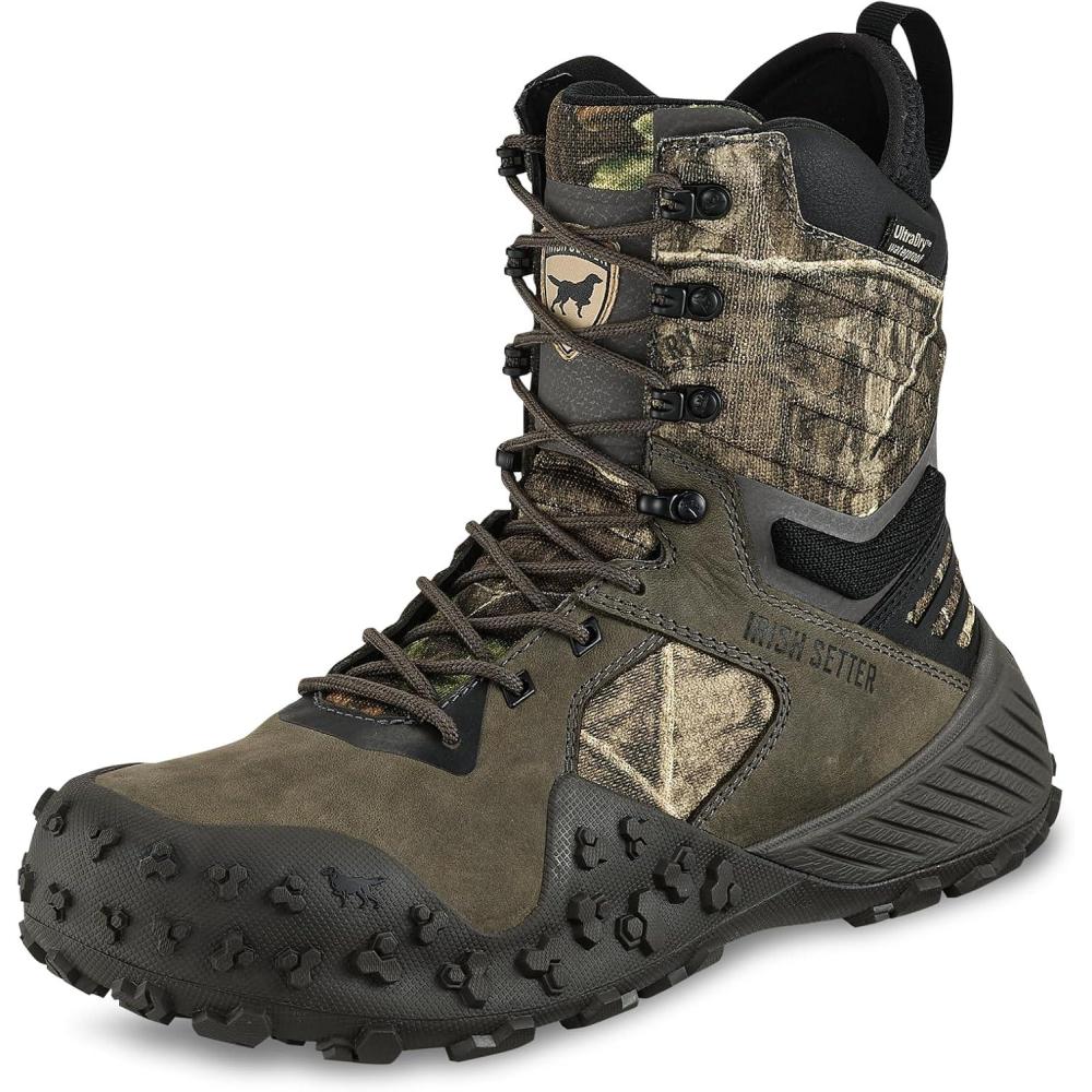 imageIrish Setter VaprTrek Mens 8quot Waterproof Hunting Boot Mossy Oak Country RootsMossy Oak Country Roots
