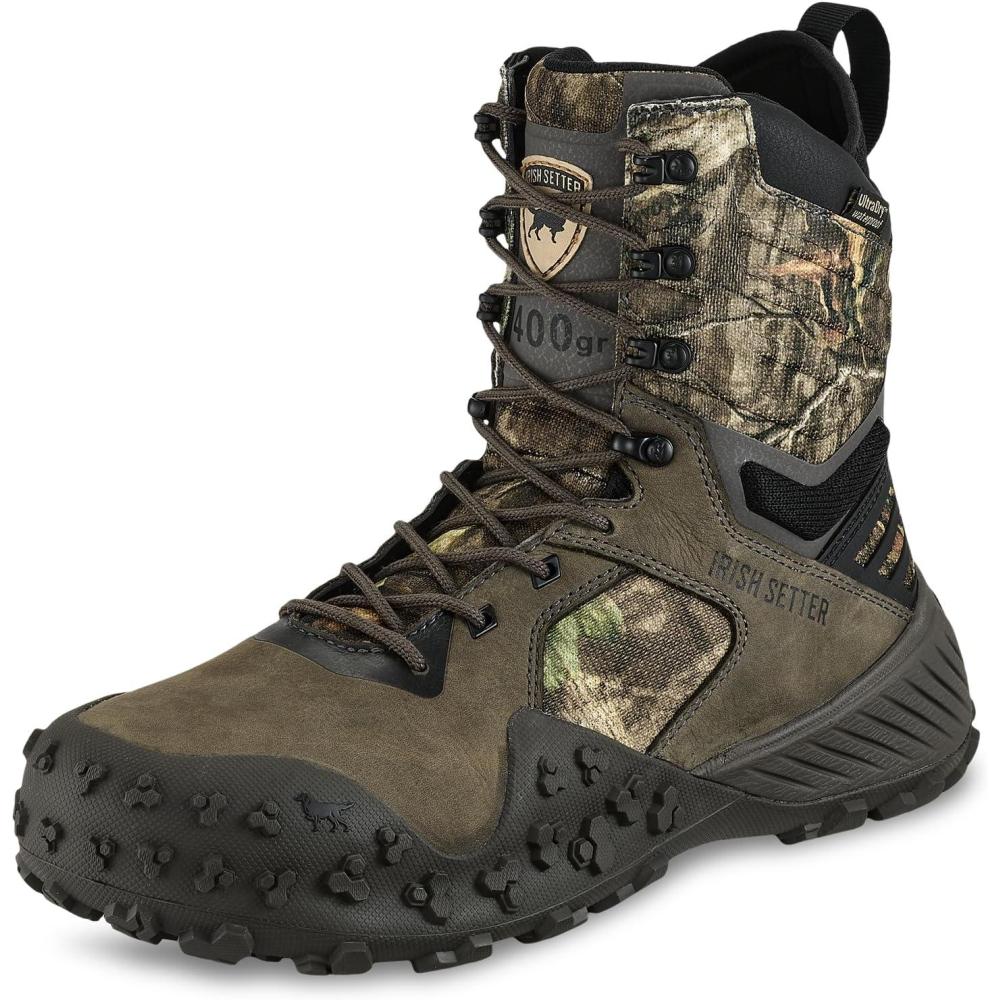 imageIrish Setter VaprTrek Mens 8quot Waterproof Insulated 400g Hunting Boot Mossy Oak Country RootsMossy Oak Country Roots