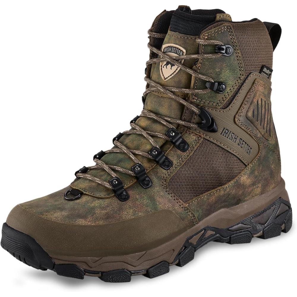 imageIrish Setter Pinnacle Mens 9quot Waterproof Hunting Boot Earth Field CamoEarth Field Camo