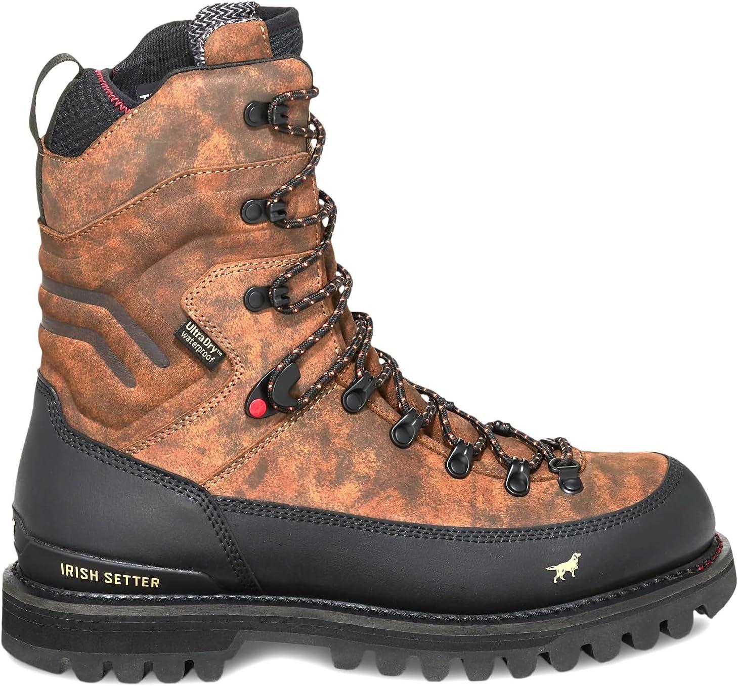 imageIrish Setter Elk Tracker XD Mens 10quot Waterproof Hunting Boot Field CamoField CamoBlack