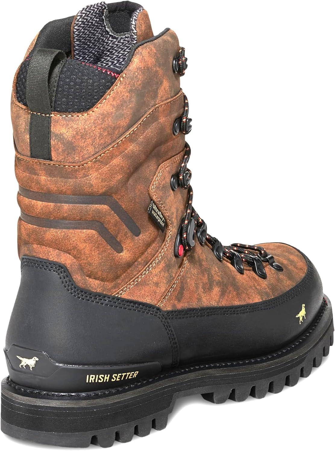 imageIrish Setter Elk Tracker XD Mens 10quot Waterproof Hunting Boot Field CamoField CamoBlack