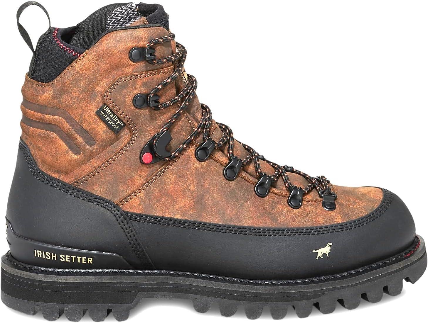 imageIrish Setter Elk Tracker XD Mens 8quot Waterproof Hunting Boot Field CamoField CamoBlack