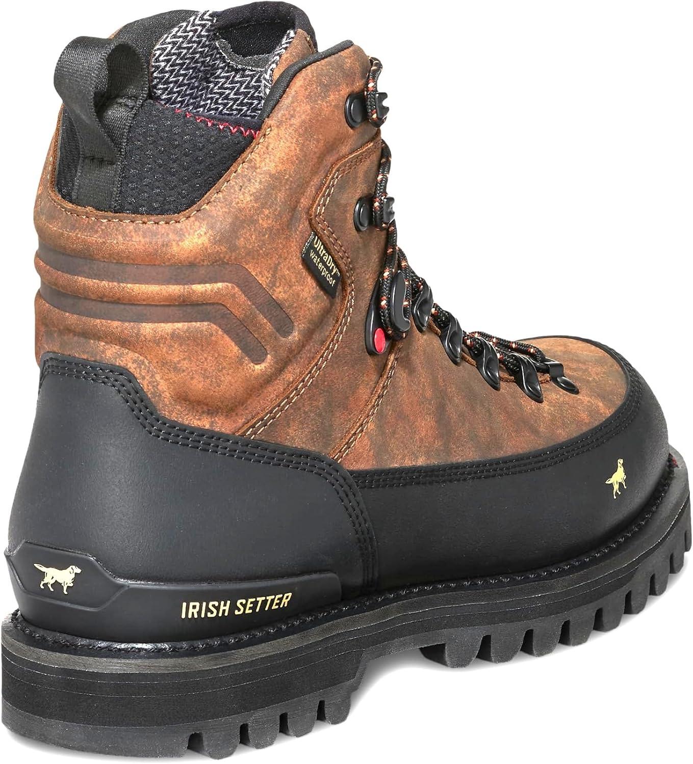 imageIrish Setter Elk Tracker XD Mens 8quot Waterproof Hunting Boot Field CamoField CamoBlack