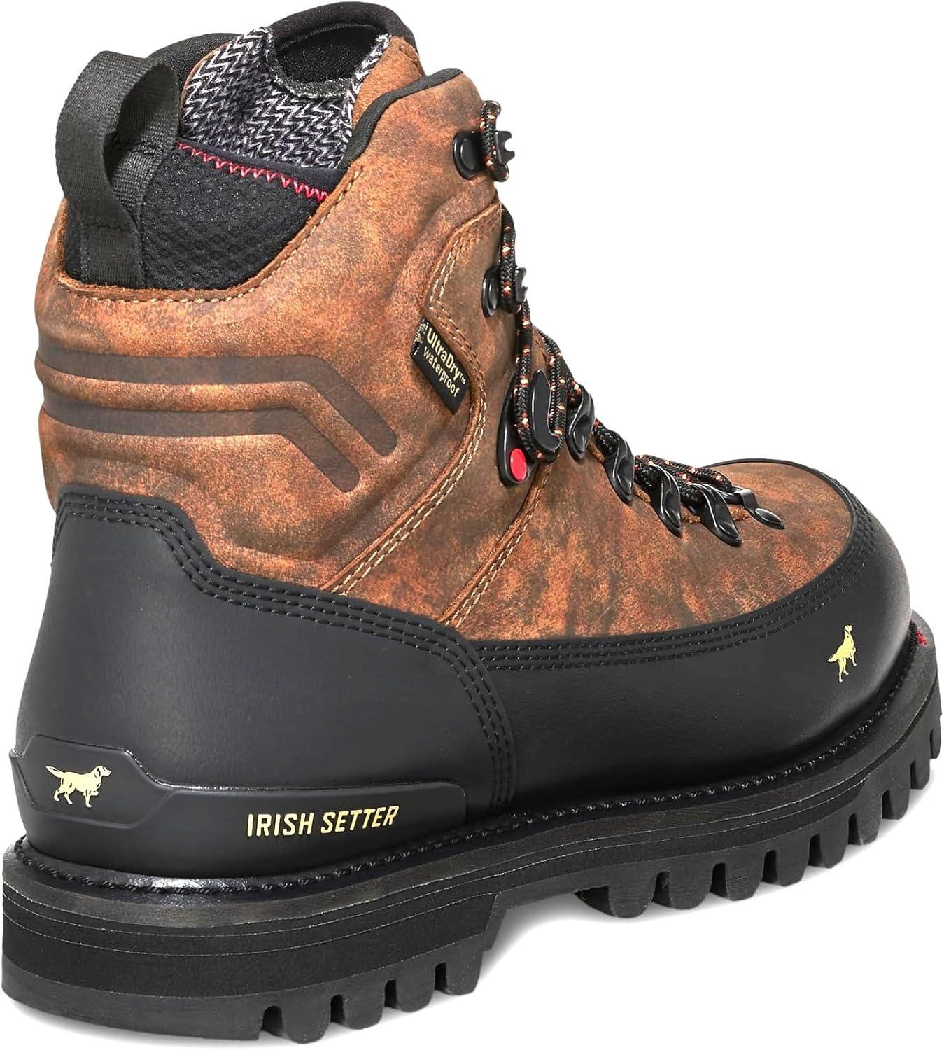imageIrish Setter Elk Tracker XD Mens 8quot Waterproof Insulated 200g Hunting Boot Field CamoField CamoBlack