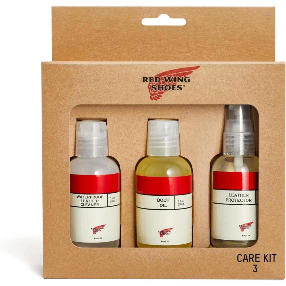 imageRed Wing Shoes Mini Care Kit 3 for Oiled Waterproof Full Grain or Nubuck Leathers Made in USA