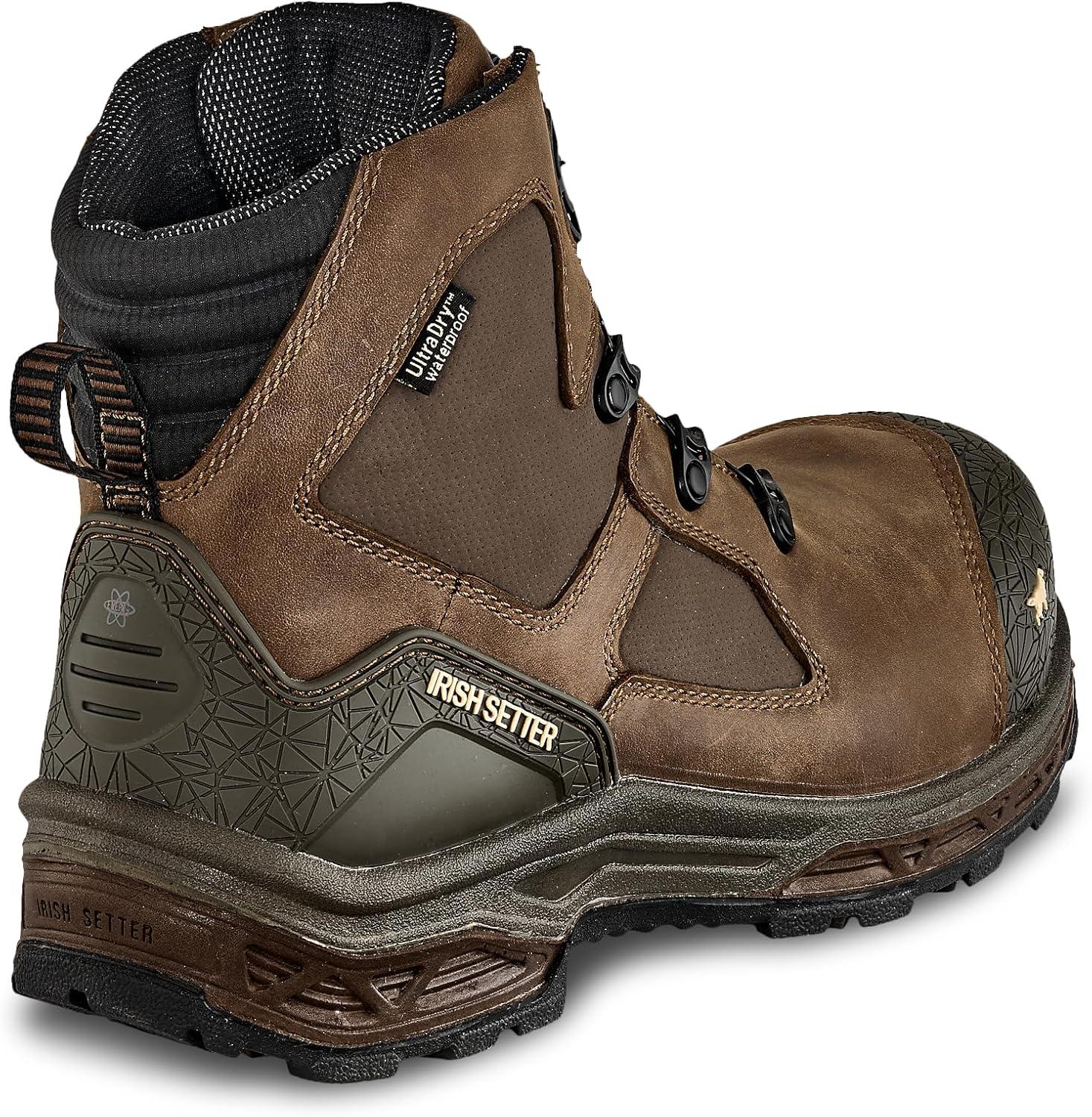 imageIrish Setter Kasota Mens 6 BOA Waterproof NonMetallic Safety Toe Work BootBrown