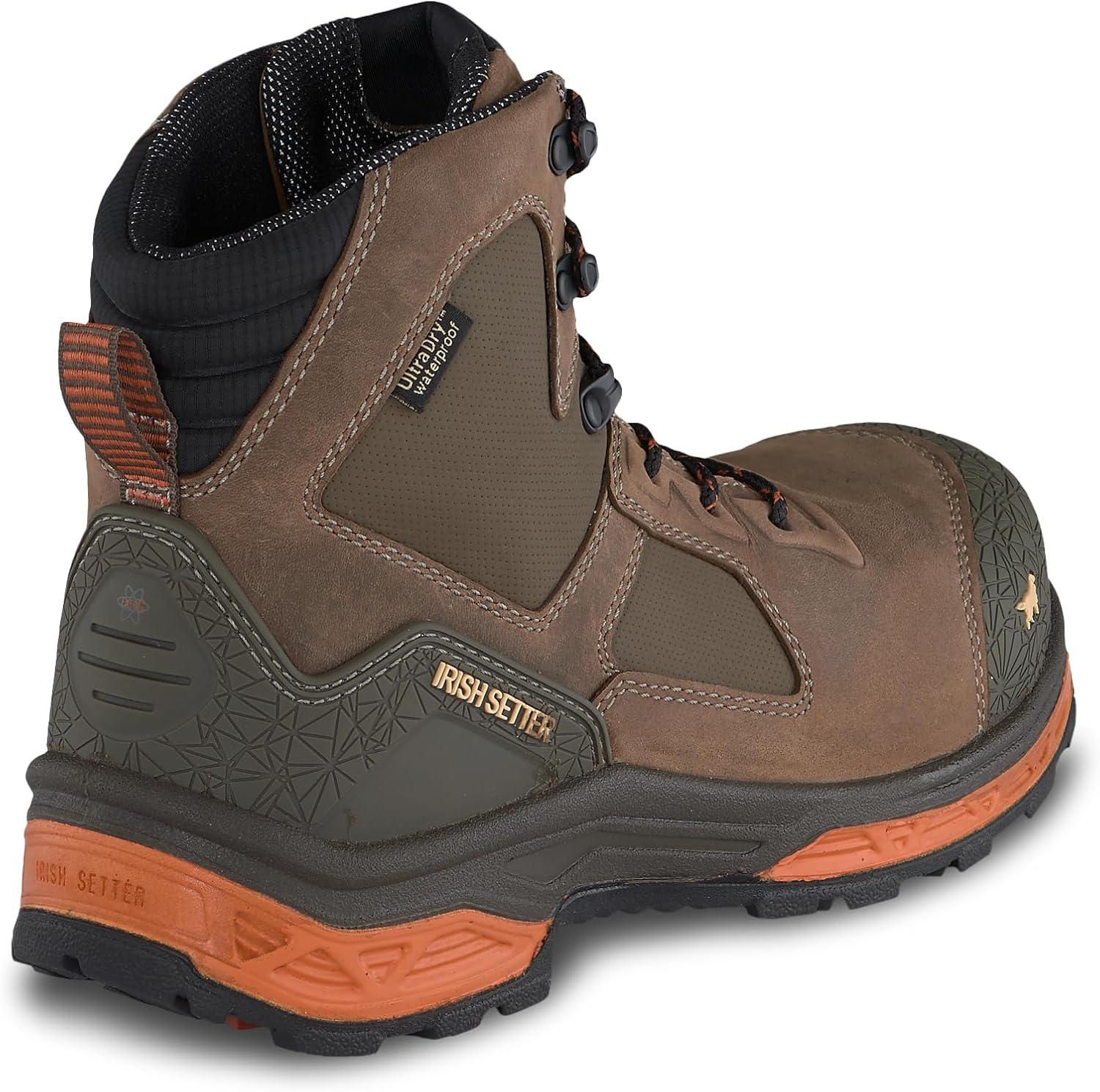imageIrish Setter Kasota Mens 6 Waterproof NonMetallic Safety Toe Work Boot Brown 10 D Medium