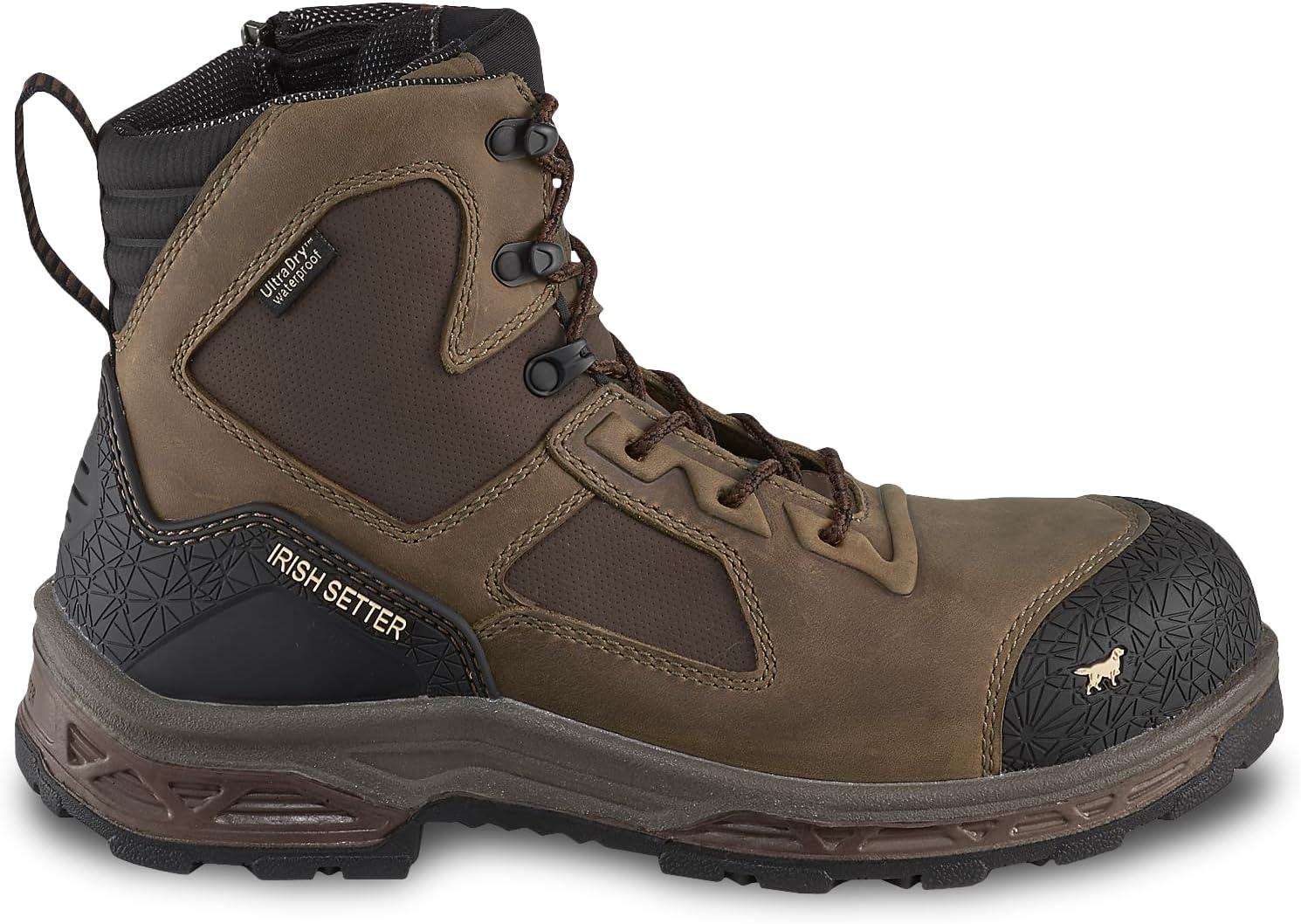 imageIrish Setter Kasota Mens 6 SideZip Waterproof NonMetallic Safety Toe Work BootBrown