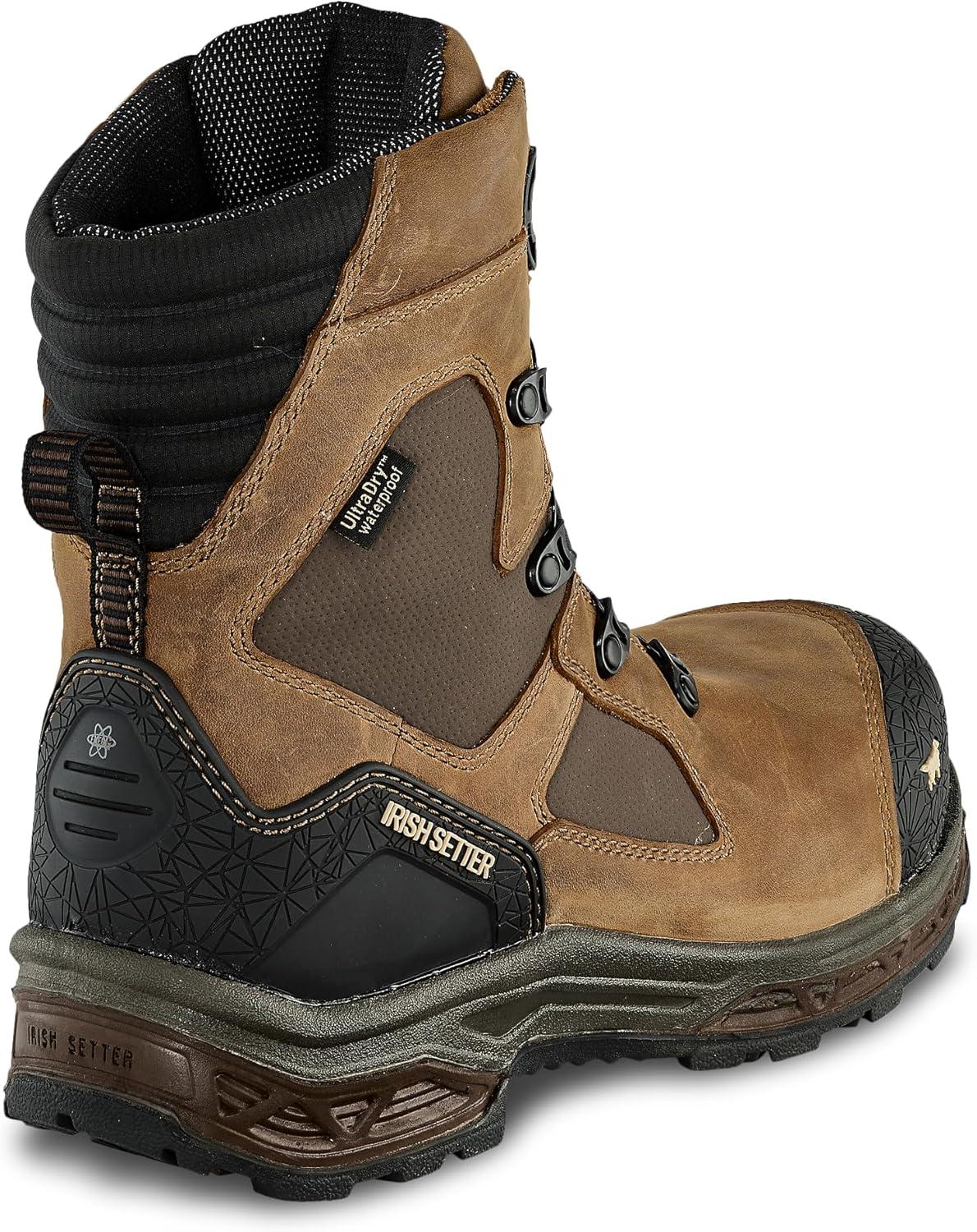imageIrish Setter Kasota Mens 8 BOA Waterproof Insulated 400g NonMetallic Safety Toe Work BootBrown